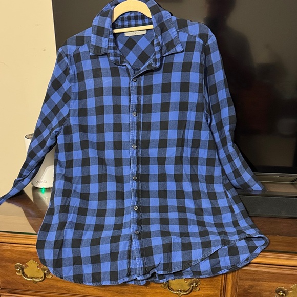 Eleven Stitch Design Womens Long Sleeve Button Down Collard Plaid Shirt - Picture 1 of 13